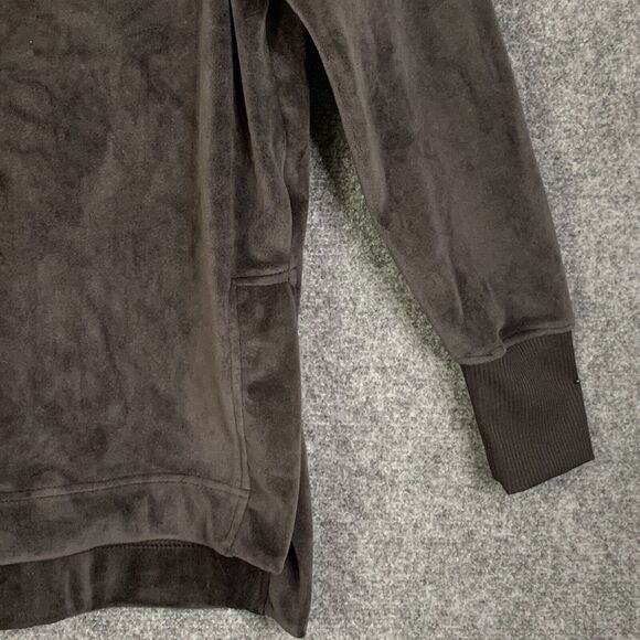 Athletic Works Soft Velvet Velour Top Women S Cowl Neck Black Pullover Slit Hem - Picture 4 of 11
